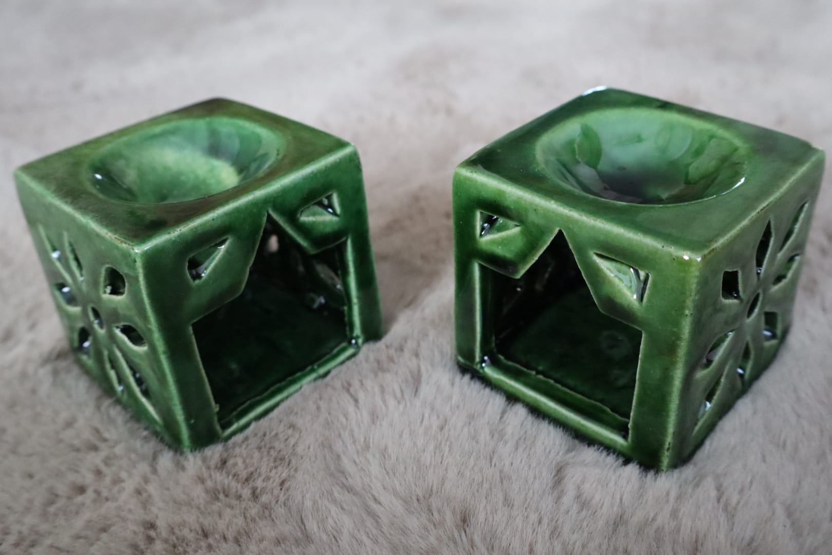 Fes Flame — Moroccan Ceramic Candle Holder - set of 2