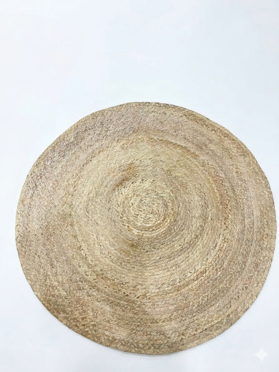 Round natural fiber jute rug for home decor