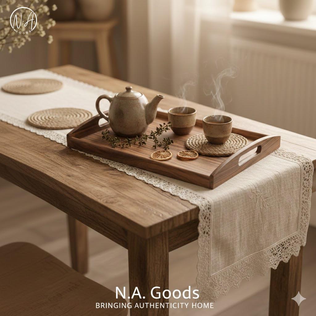 Handmade Rosewood Serving Tray (3 Sizes: M, L, XL) - Sissoo Wood Platter - Decorative Wooden Ottoman Tray - Sustainable Cairo Collection