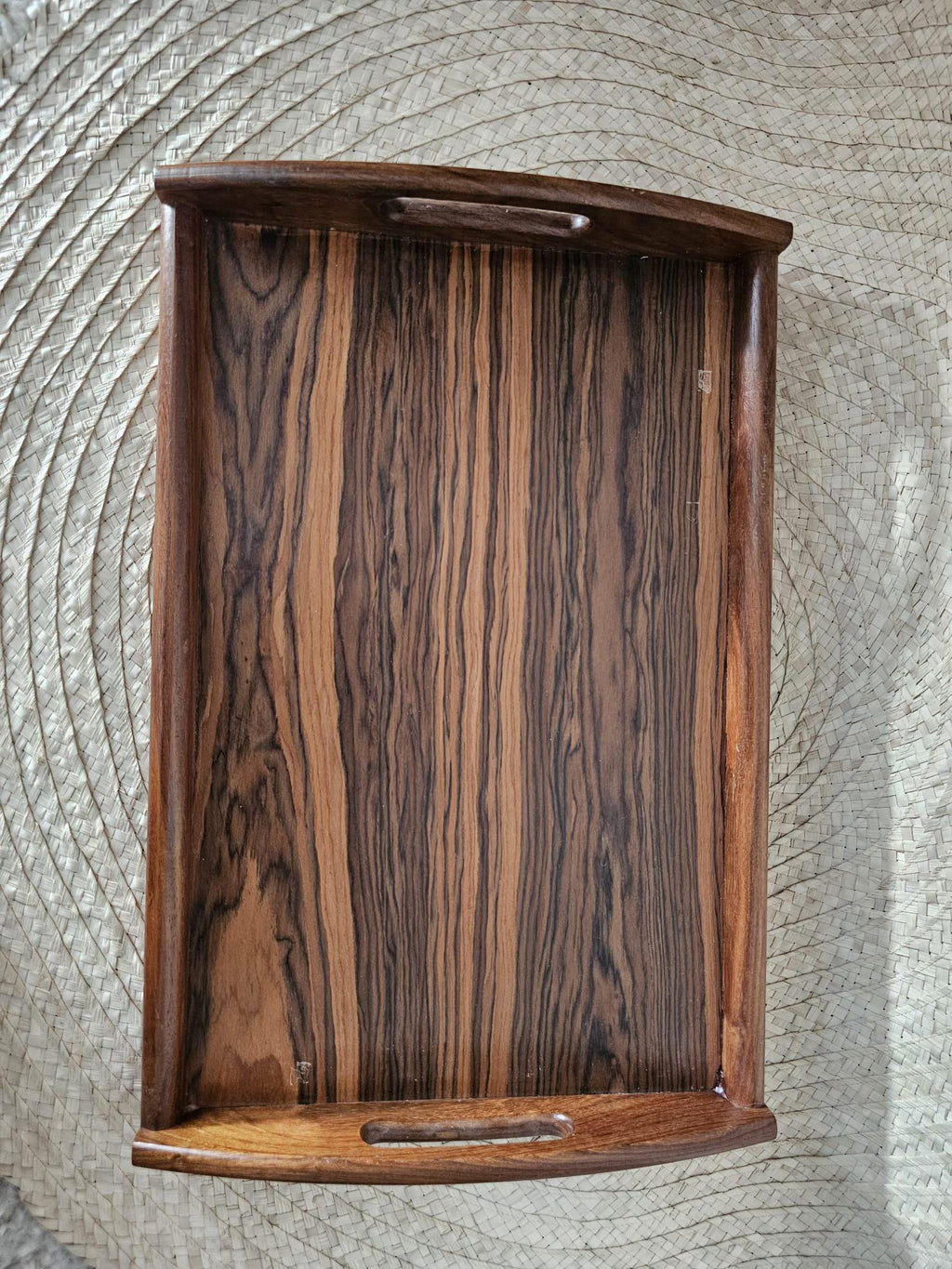 Handmade Rosewood Serving Tray (3 Sizes: M, L, XL) - Sissoo Wood Platter - Decorative Wooden Ottoman Tray - Sustainable Cairo Collection