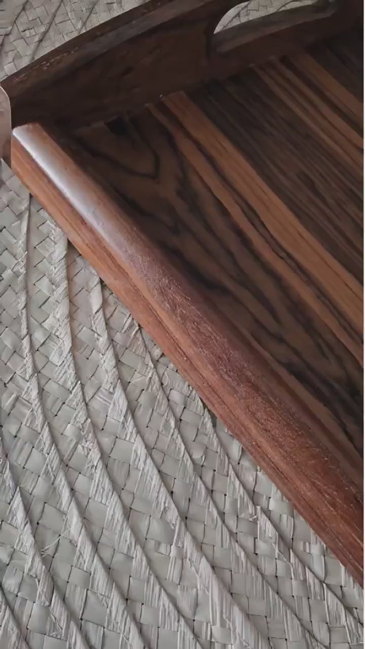 Handmade Rosewood Serving Tray (3 Sizes: M, L, XL) - Sissoo Wood Platter - Decorative Wooden Ottoman Tray - Sustainable Cairo Collection
